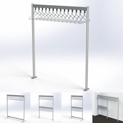 FS70 Free Standing Coat Hanger Rail | Cloakroom Solutions