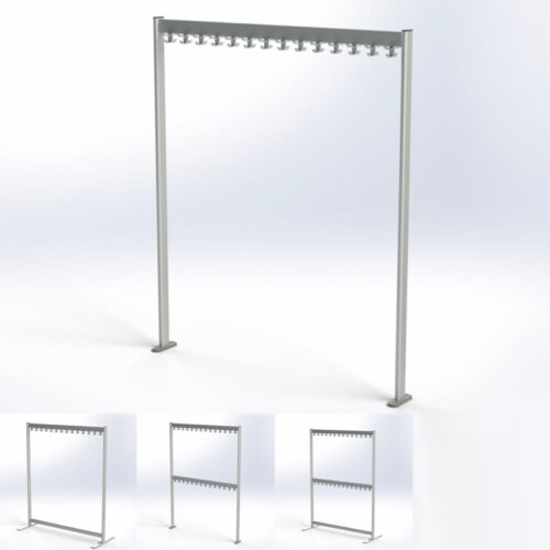 FS7012 Free Standing Coat Hanger Rail Options | Cloakroom Solutions