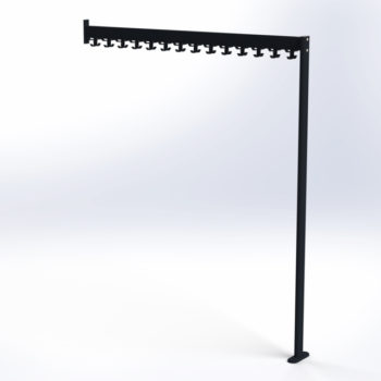 FS70x28.9.2 Floor to Wall Mounted Coat Rail | Cloakroom Solutions