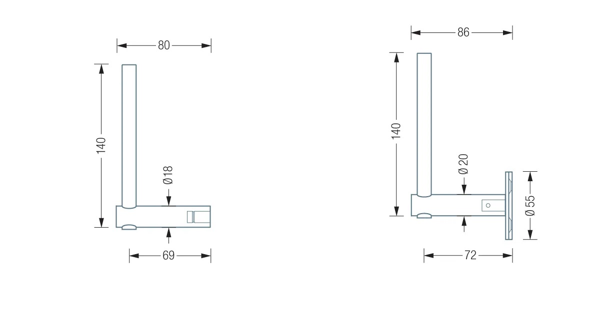 PHOS RTPH2 Spare Toilet Roll Holders Cloakroom Solutions