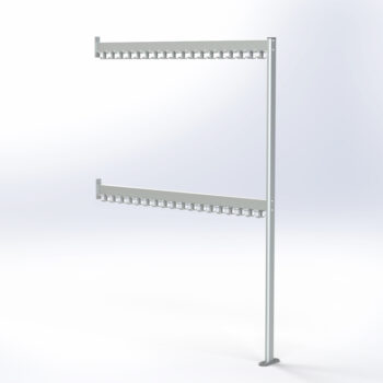 FS70x28.10.2 Double Height Floor to Wall Coat Hook Rail | Cloakroom Solutions