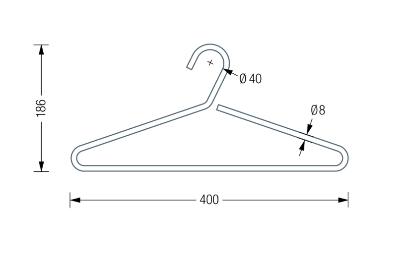 PHOS KB2 Coat Hanger Dimensions | Cloakroom Solutions