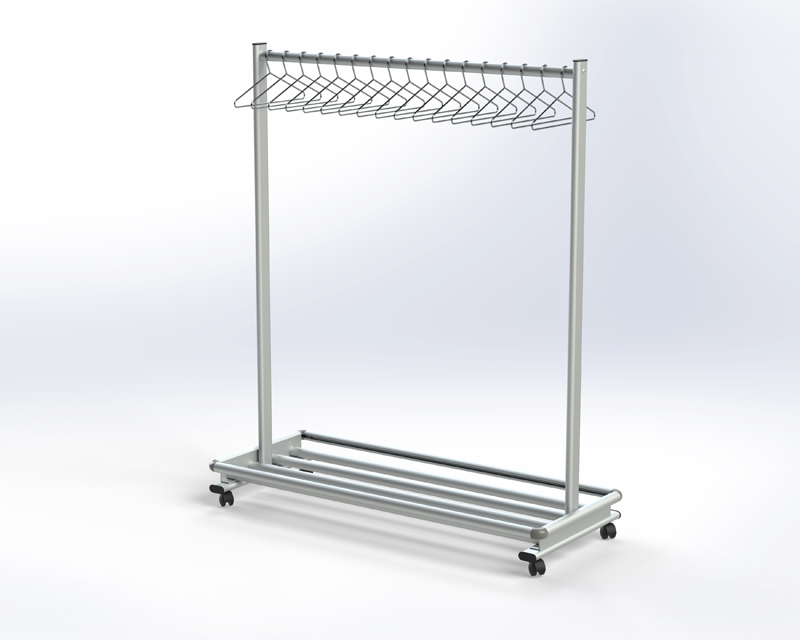 RGW40LR Mobile Coat Rail & Luggage Rack | Cloakroom Solutions