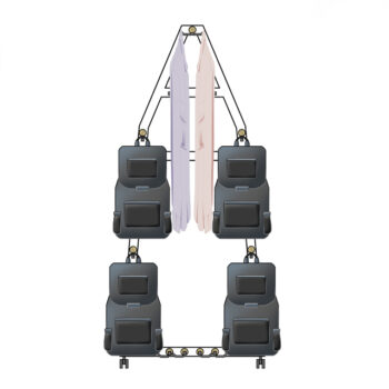 FLX102 Mobile Coat & Bag Rail Configurations | Cloakroom Solutions