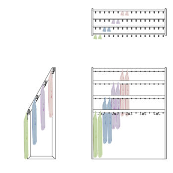 FS70x28-4L Multi-level coat & bag rail | Cloakroom Solutions